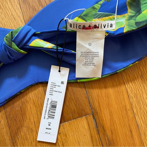 Alice + Olivia Peri Reversible Bandeau Bikini Top in Palm NWT - Picture 11 of 12